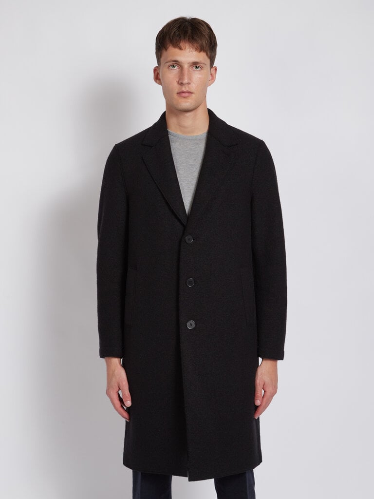 Harris Wharf London Black Boiled Wool Coat