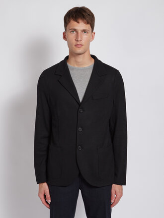 Harris Wharf London Veste Noire en Laine Légère Pressée