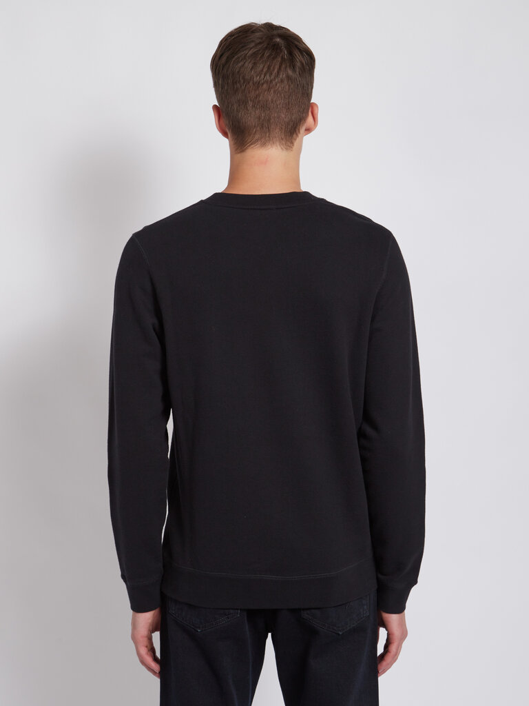 Sunspel Black Cotton Loopback Sweater