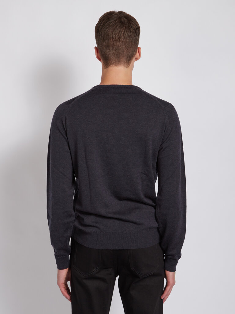 John Smedley Chandail Farhill en Mérinos Charcoal