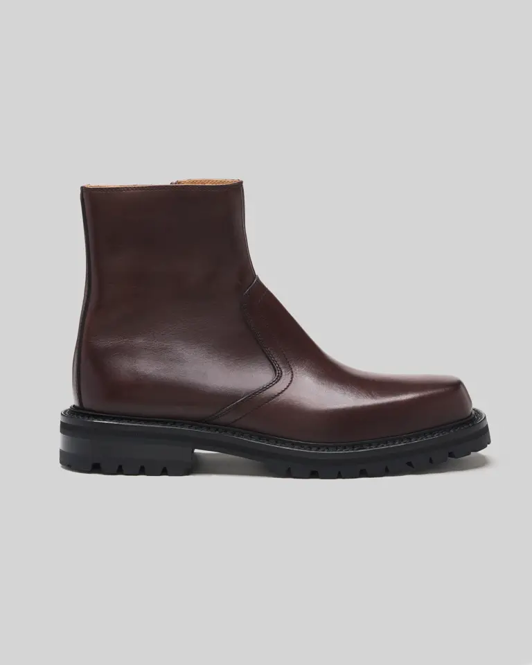 Dries Van Noten Brown Leather Combat Boots