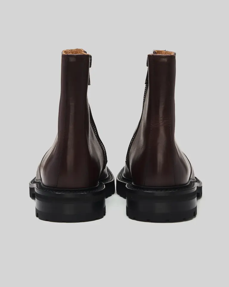 Dries Van Noten Brown Leather Combat Boots