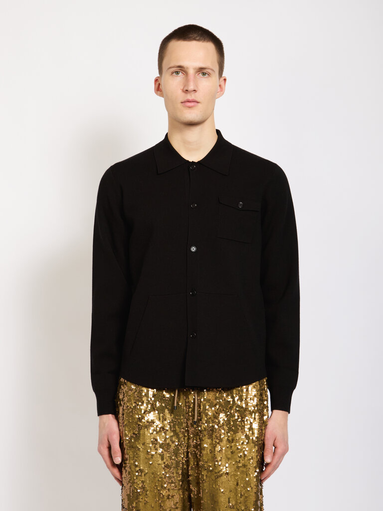 Dries Van Noten Black Macaro Cardigan