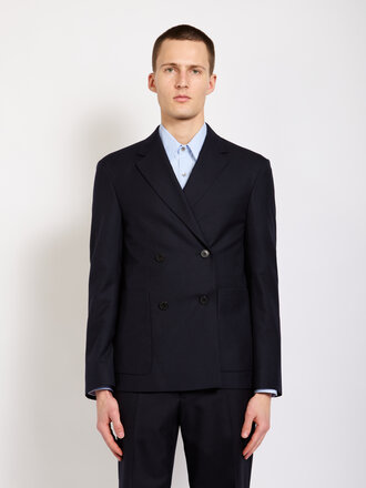 Dries Van Noten Veste Barleys à Double Boutonnage Marine Dries Van Noten Veste Barleys à Double Boutonnage Marine