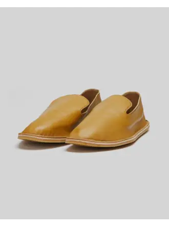 Dries Van Noten Mustard Leather Mocassins