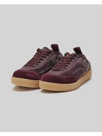 Dries Van Noten Burgundy Quilted Sneakers