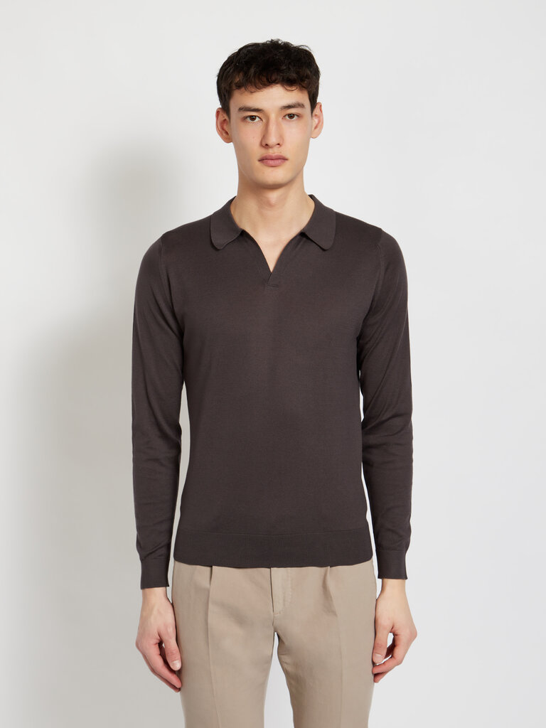 John Smedley Polo Puck Choco