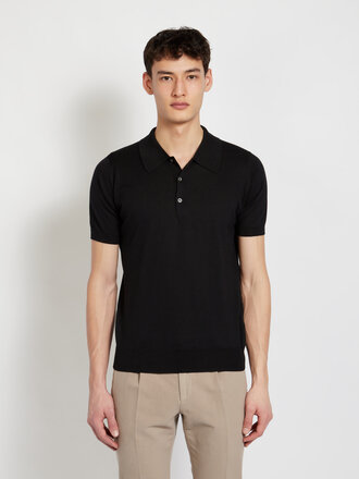 John Smedley Polo Peaks Noir John Smedley Polo Peaks Noir