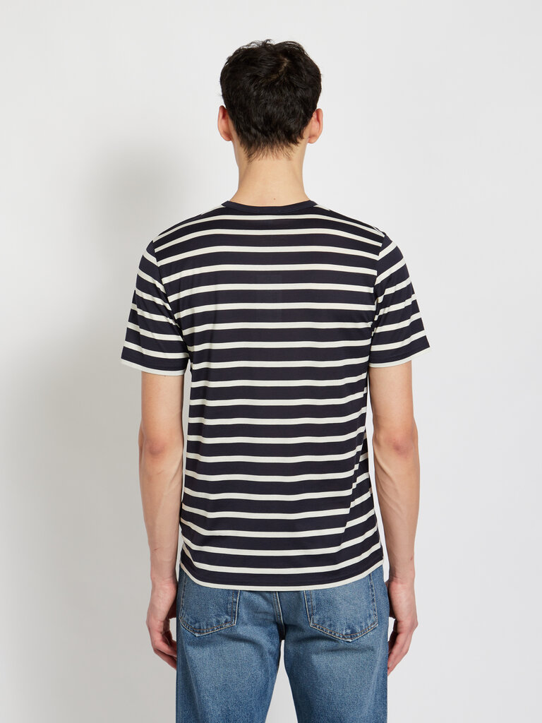 Sunspel Navy/Ecru Breton Stripes Classic T-Shirt