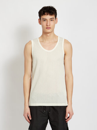 Sunspel Ecru Mesh Tank Top