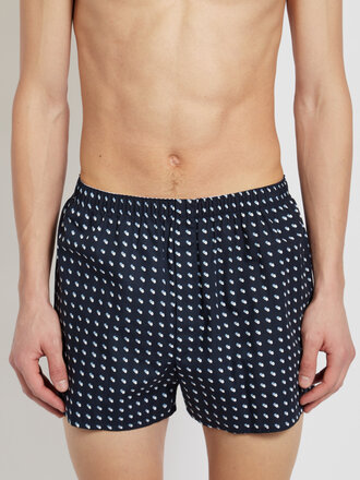 Sunspel Navy Sun and Clouds Boxer Shorts
