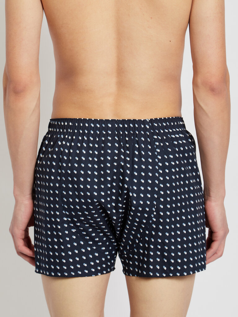 Sunspel Navy Sun and Clouds Boxer Shorts