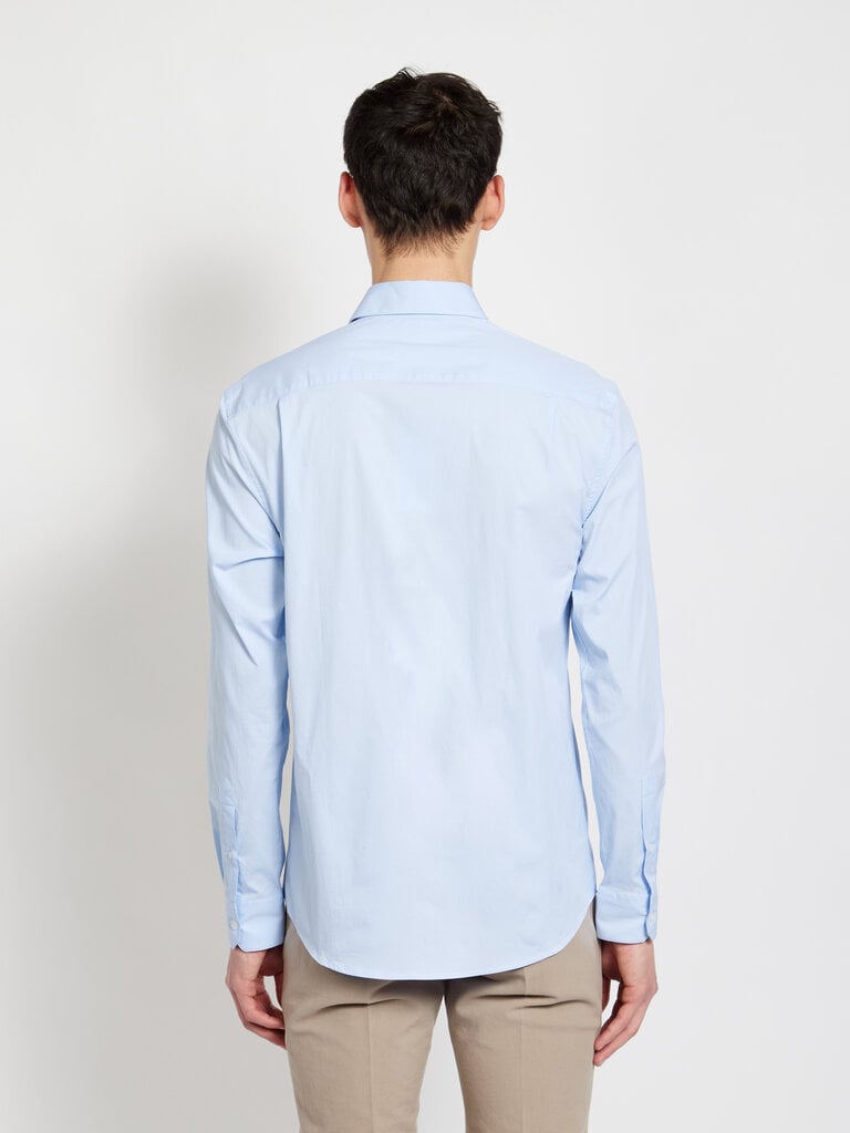 Sunspel Blue Cotton Stretch Shirt