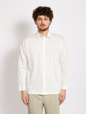 Homme Plissé White Cotton Shirt