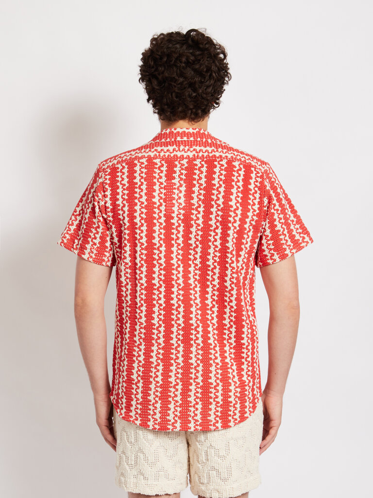 OAS Red Scribble Cuba Net Shirt