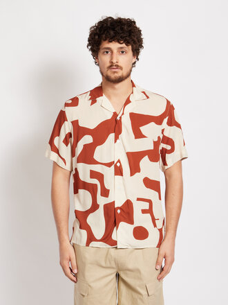 OAS Chemise Puzzlotec Viscose Rouge OAS Chemise Puzzlotec Viscose Rouge