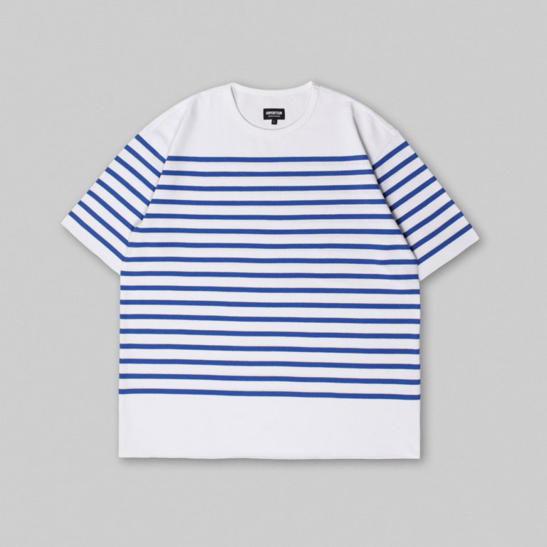 Arpenteur T-Shirt Pontus à rayures Blanc/Bleu