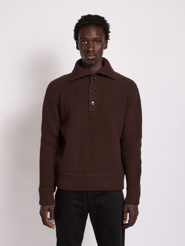 Dries Van Noten Chandail Mudra Brun Foncé