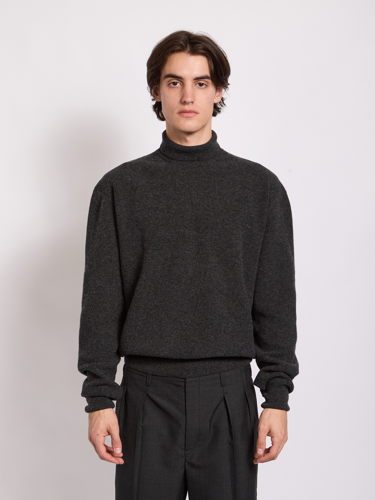Lemaire: Anthracite Turtleneck Jumper | Men's Designer Lemaire: Anthracite Turtleneck Jumper | Men's Designer