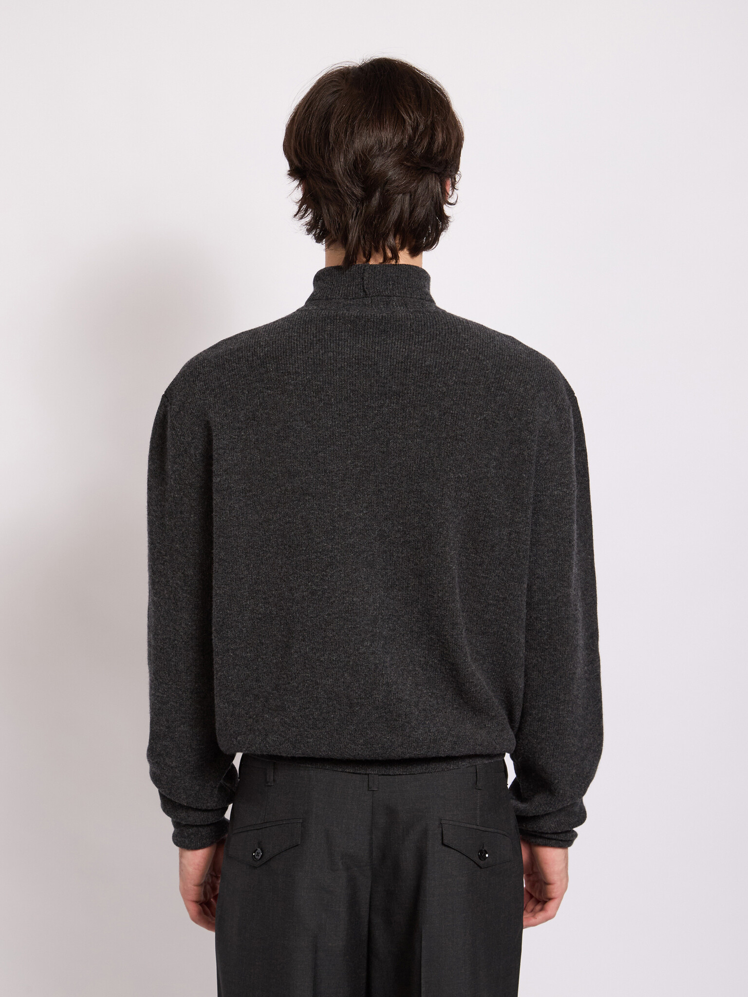 Lemaire: Anthracite Turtleneck Jumper | Men's Designer Lemaire: Anthracite Turtleneck Jumper | Men's Designer