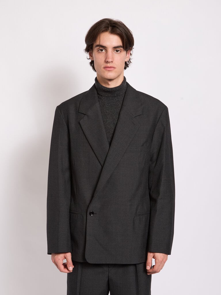 Lemaire Grey Maxi DB Jacket