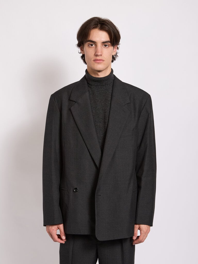 Lemaire Grey Maxi DB Jacket