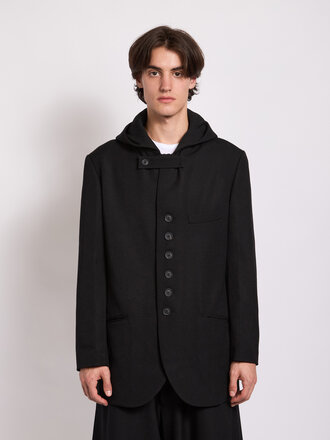 Yohji Yamamoto Veste W-Hooded Noir Yohji Yamamoto Veste W-Hooded Noir