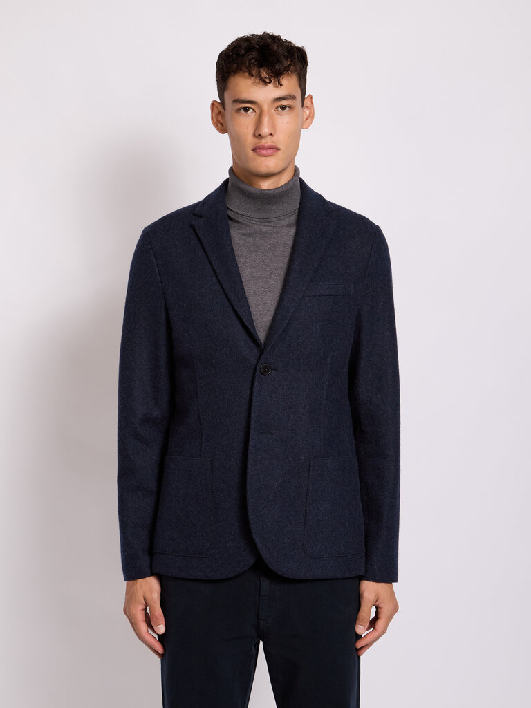 Harris Wharf London Veste Flannel Cashmere Bleu