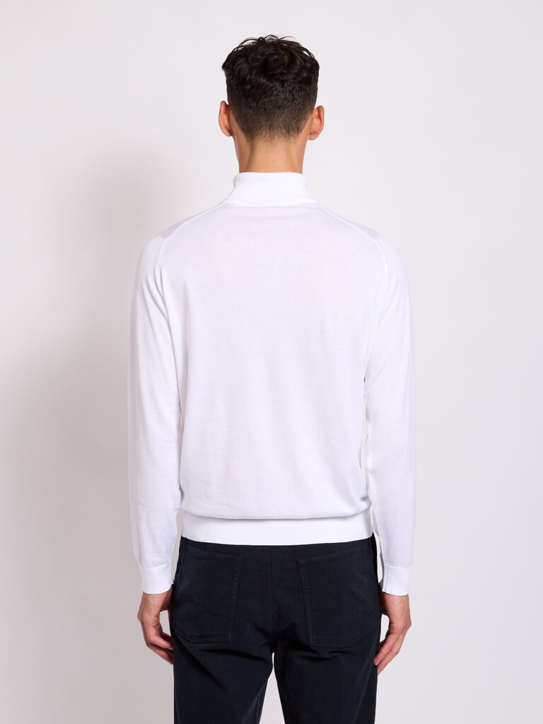 John Smedley White Hawley Roll Neck