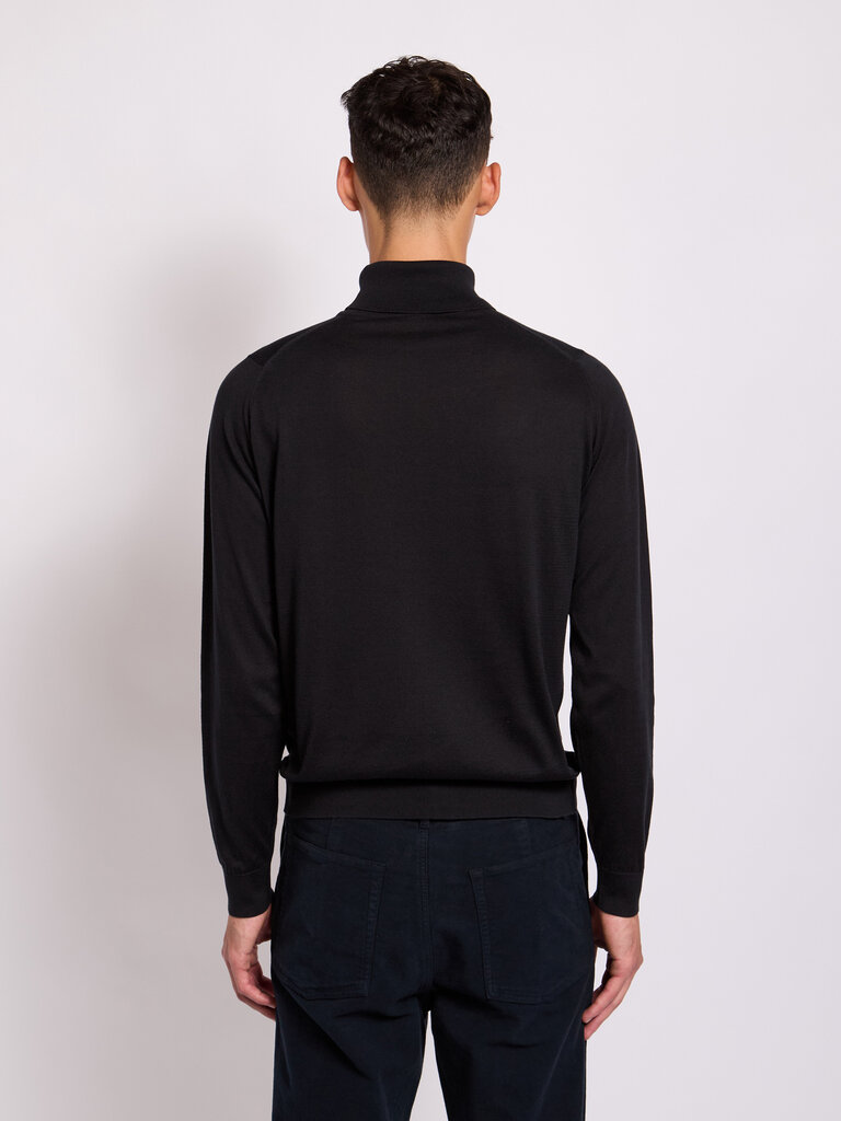 John Smedley Col Roulé Hawley Noir