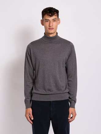 John Smedley Col Roulé Hawley Charcoal