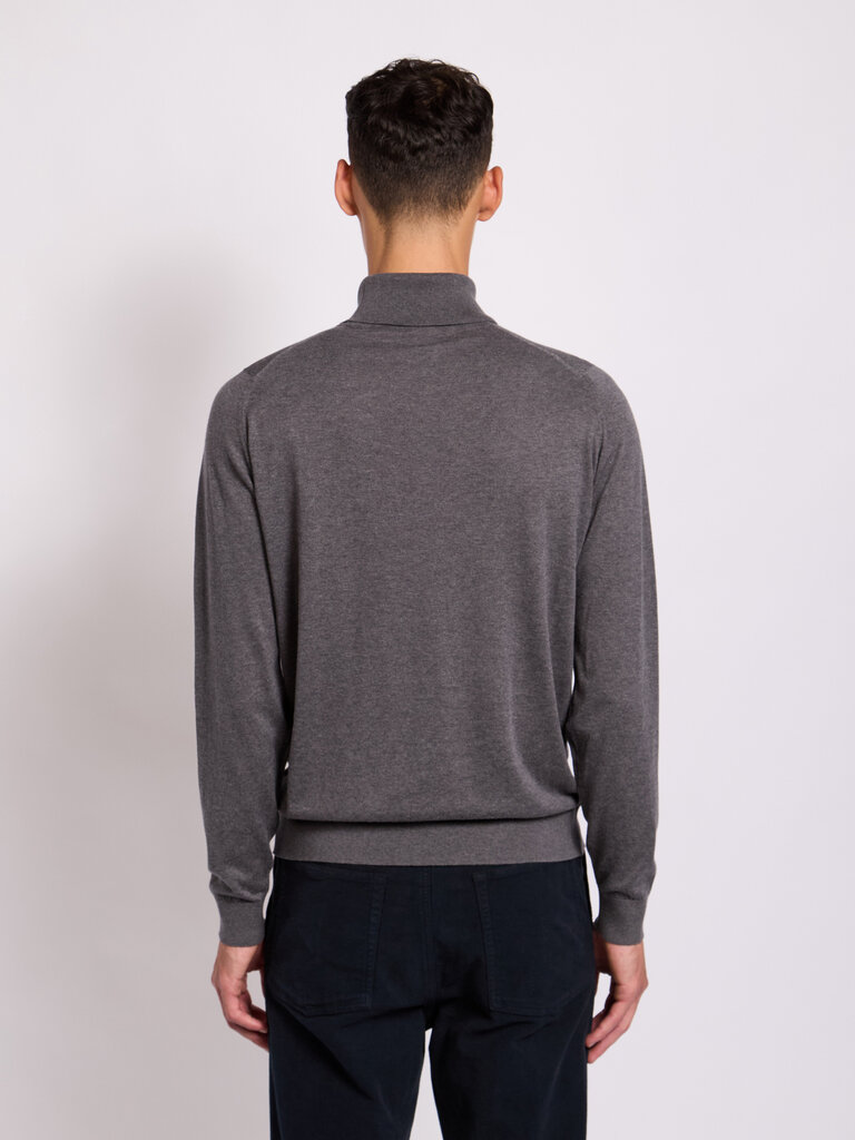 John Smedley Col Roulé Hawley Charcoal