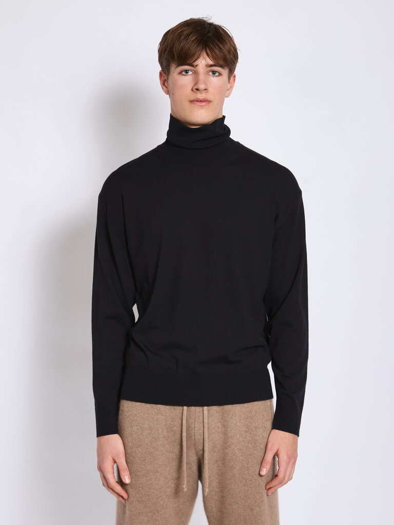 Auralee Chandail Turtleneck Marine Foncé
