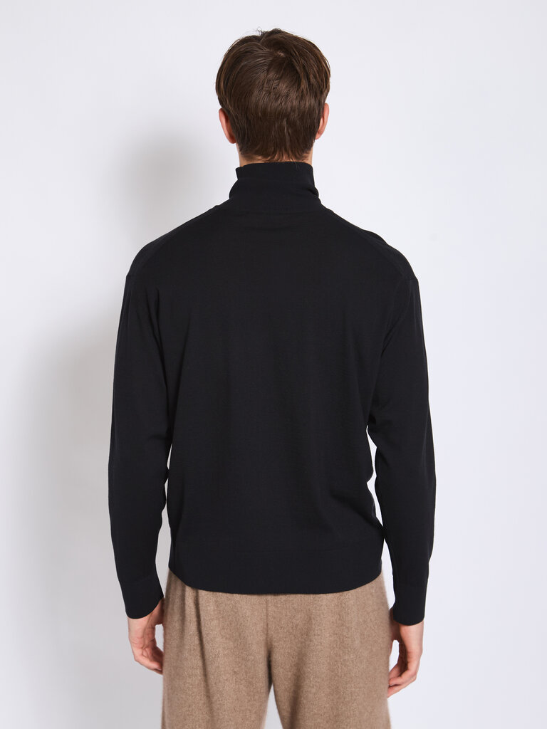 Auralee Chandail Turtleneck Marine Foncé