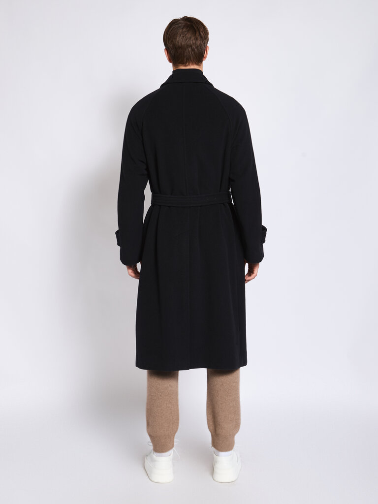 Auralee Manteau Super Fine Wool Mosser Soutien Collar Noir