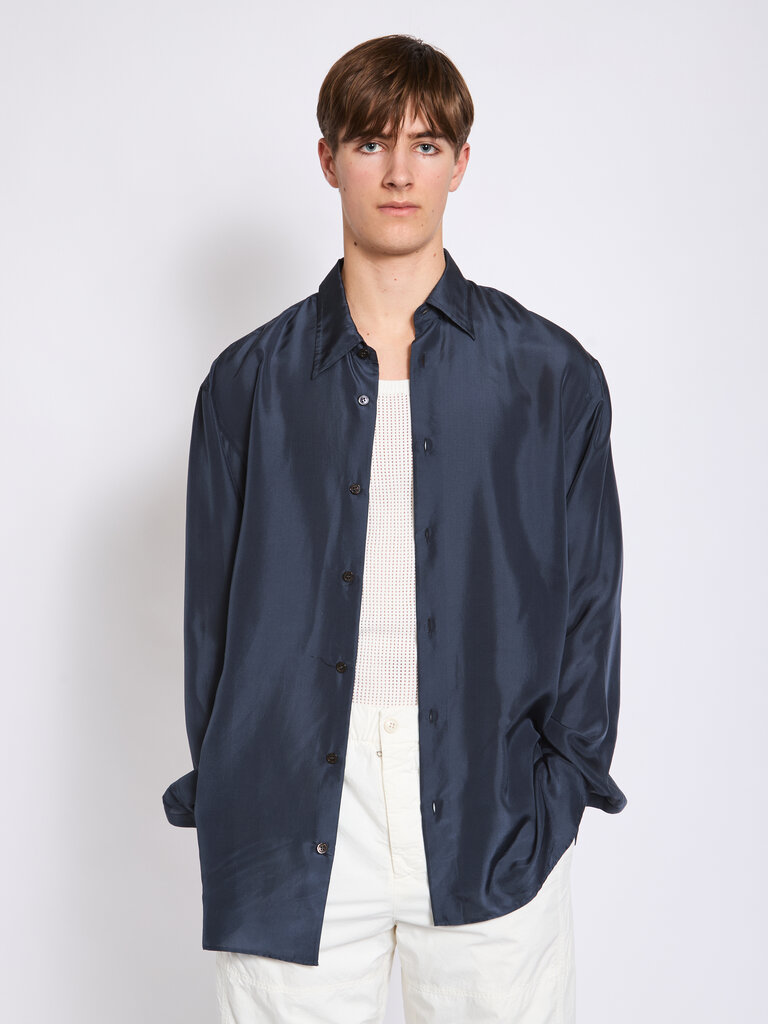 Dries Van Noten Navy Croom Shirt