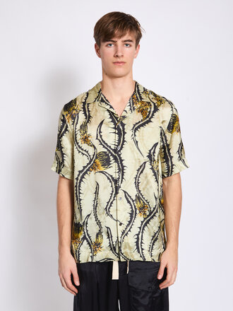 Dries Van Noten Chemise Carltone Jaune Pâle Dries Van Noten Chemise Carltone Jaune Pâle
