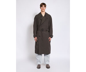 Lemaire: Manteau Trench Tibetan Brun | Vêtements pour homme