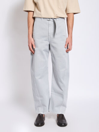 Lemaire Pantalon Twisted Ceinturé Bleu Gris