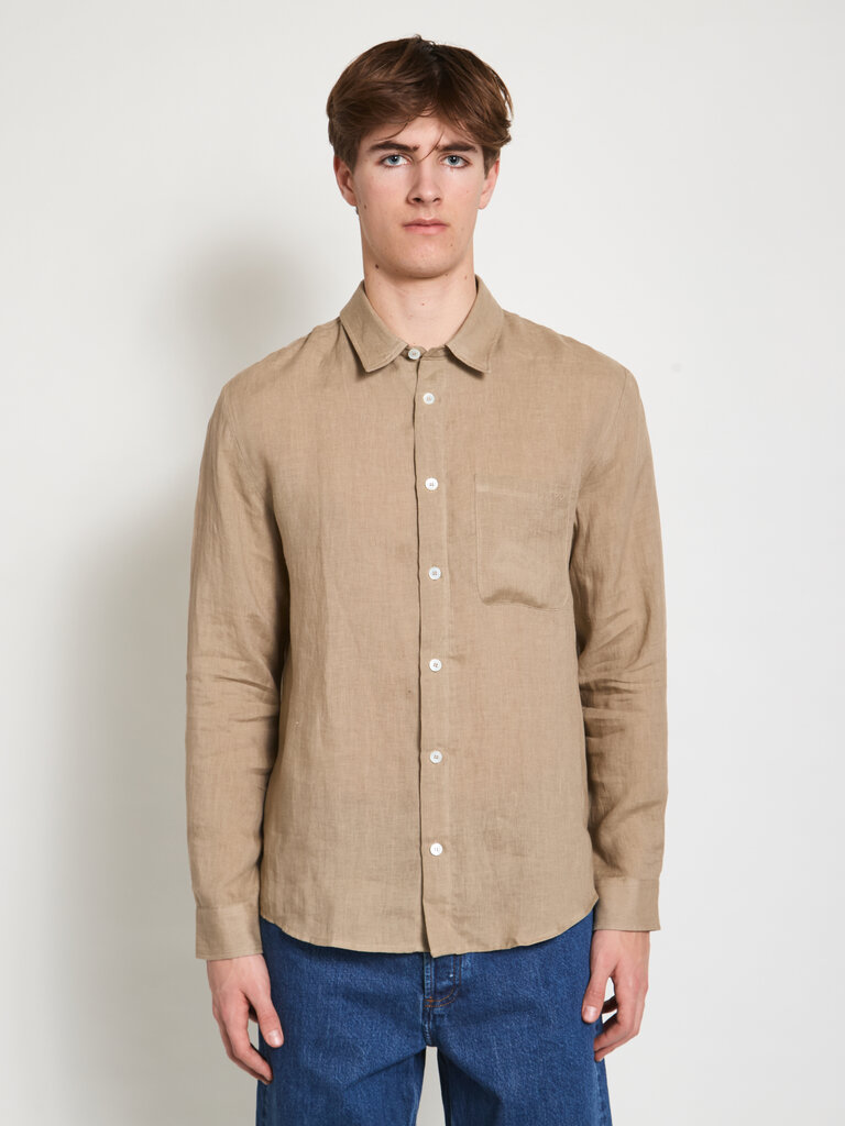 A.P.C. Chemise Cassel Logo Beige Foncé
