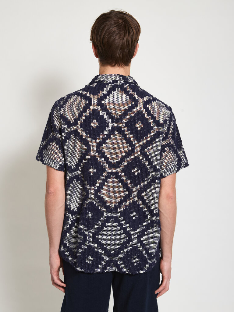 OAS Chemise Trastevere Cuba Crochet Marine