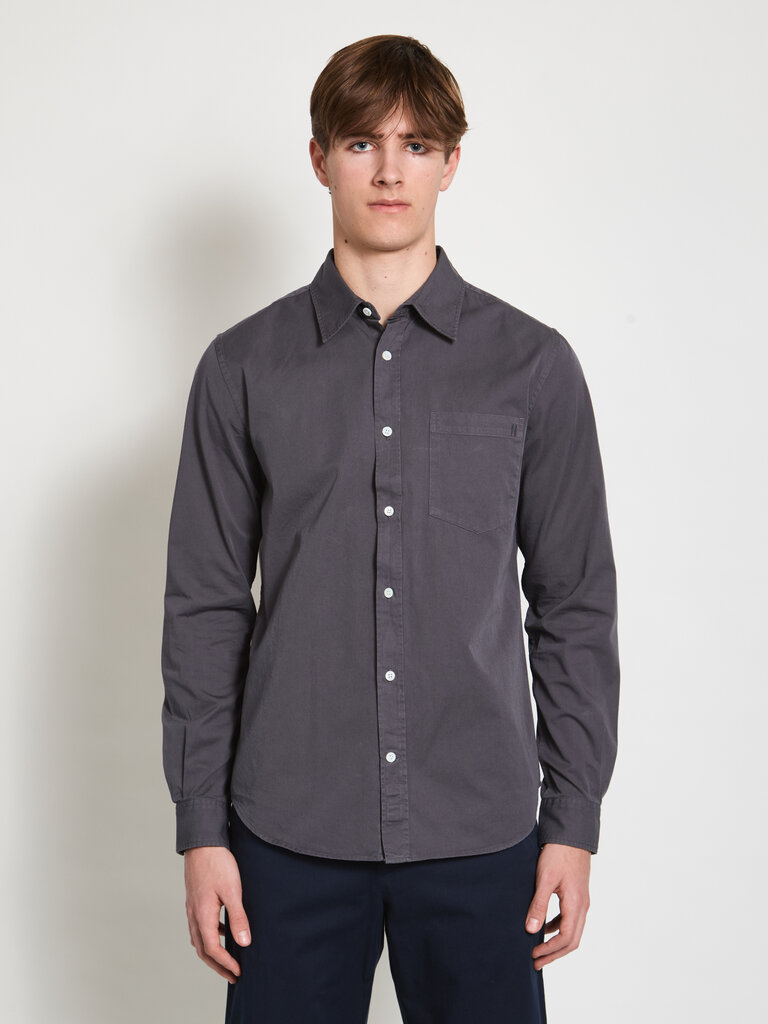 Norse Projects Chemise Osvald Twill Gris