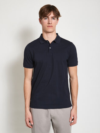 Sunspel Polo Piqué Bleu Nuit
