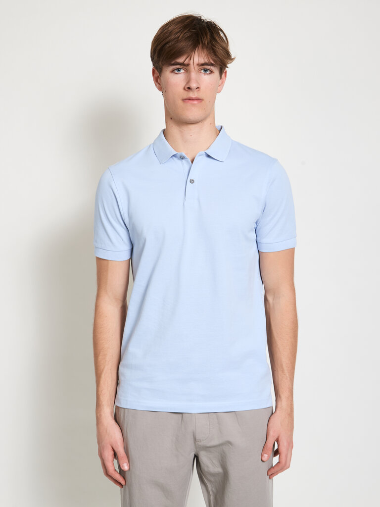 Sunspel Polo Piqué Bleu Brume