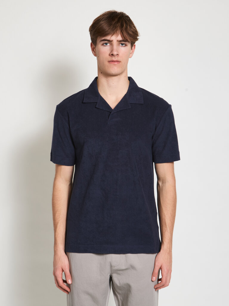 Sunspel Navy Towelling Polo