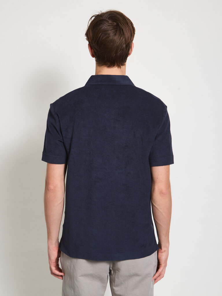 Sunspel Navy Towelling Polo