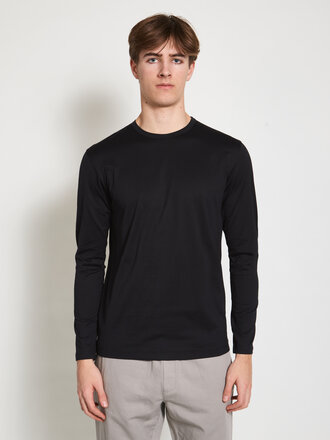 Sunspel Black Long Sleeve T-Shirt