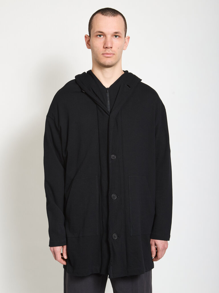 Yohji Yamamoto Cardigan Hooded Long Noir