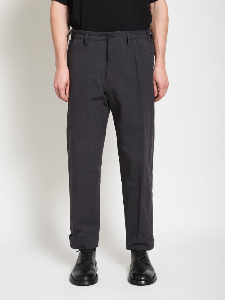 Yohji Yamamoto Pantalon Tab Detail Slim Noir