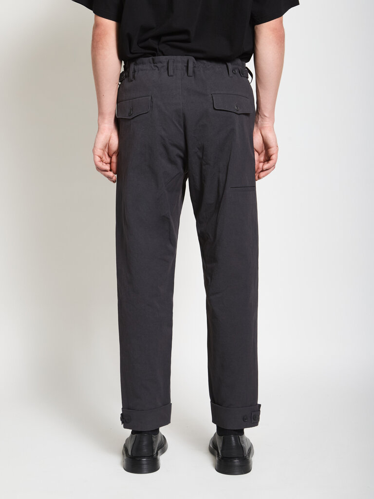 Yohji Yamamoto Pantalon Tab Detail Slim Noir